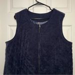 Susan Graver Size 2x Navy Blue Quilted Zip Up Vest Photo 2