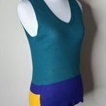 Etro Color Block Ribbed Tank Green Size 4 Photo 0