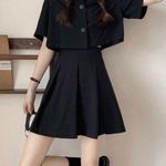 Korean style kstyle black cool top and skirt set Photo 0