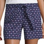 Liz Claiborne  Bundle 2 Pair 5” Red Blue Print Casual Shorts Women's Size 14 Plus Photo 0