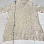 LL Bean Ivory Midweight Cotton Slub Kangaroo Pocket Hoodie Sweater Size‎ SMALL Photo 8