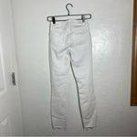 Paige Crisp White Distressed Skinny Jeans Photo 6