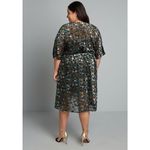 Modcloth  Shimmering Black Floral Dramatic Depths Velvet Short Sleeve Dress XL Photo 1