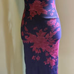 Commense‎ XS Purple Floral Lace whimsi Y2K Bodycon Maxi Dress Cocktail Evening Photo 0