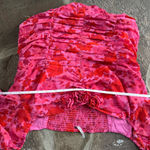 Free People  Ooh LaLa Top red pink boho floral L Photo 5