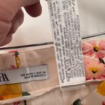 ZARA  Trouser Pants Womens‎ 2 White Floral Print Cotton Pockets Photo 8