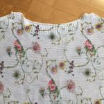 Luisa Ricci Floral, Loose Knit, Cold Shoulder Sweater, White, Pink, Size M Size M Photo 4