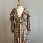 Spell & The Gypsy Leopard Print button detail ruffledAda Gown Size XSmall Boho Tan Photo 13