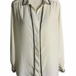 Buttons Vintage Alfred Dunner Silky Dress Shirt 16 Cream Hidden  Long Sleeves Photo 0