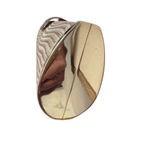 VTG 80s Long Gold Clutch Bag, Cylinder shape w/ glitter waves & rhinestone clasp Photo 4