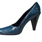 Donald Pliner Couture Denim Oil Skin Leather Pump Shoe Detail Stitching NIB $295 Blue Size 6 Photo 0