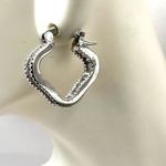 Silver tone rhinestone hoop earrings Photo 1