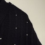 margaret o'leary  Black V-Neck Cardigan Sweater Pearl Beading Size Small Photo 2
