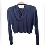 Aerie NWOT Offline By  Navy Blue Cropped Lightweight Cotton Hoodie size Small Photo 1