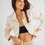 Free People WE THE FREE Rumors Denim Jacket Ecru Cream Size M Photo 0