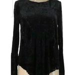 Ultra Pink  Black Burnout Velvet Top Blouse Medium Whimsigoth Fairy Stevie Nicks Photo 0
