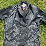 Vintage 1980s Venezia women’s lace leather jacket biker motorcycle 18/20 Black Photo 0