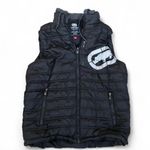 Ecko Unltd Men M Black Hoodie Puffer Vest Jacket Full Zip Y2K Streetwear Grunge Biker Emo Goth Punk Measurement in pics Size M Photo 1