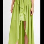 Cache Bright Green Sequin Chiffon Strapless High-Low Maxi/Mini Dress Size 4 Lime Photo 14