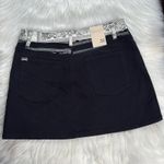 Alice + Olivia  Black Denim Good Bandana Paisley Patchwork  Mini Skirt Photo 7