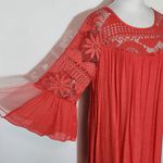 Rebellion  Coral Mini Dress with Lace Detail NWT Size Large Wedding Guest Dress Photo 5