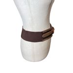 Linea Pelle Leather Stretch Women’s Statement Belt Corset Waist Brown Boho Retro Photo 4
