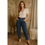 Vintage Essentials Barrel Jeans High Waisted Pleated Cottagecore Chic W12 Blue Size 12 Photo 2