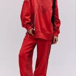 Free People Movement NWT  Making It Pullover And Jogger (SET)In Victory Red Photo 4