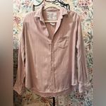 Frank & Eileen  Soft Pink Eileen Button Down V-Neck Shirt Medium Classic Italian Photo 2
