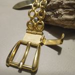 Gold Chain Size 32 Link Double Link Belt Buckle Vintage Style Adjustable Plated Photo 2