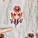 Farm Rio  Rose Embroidered Macaw Linen Midi Dress Photo 7