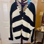 Women's Mine Striped Crocheted Back Sweater Photo 0
