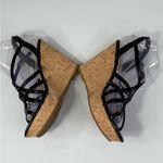 FERGIE "Villa" Cork Wedge Strappy Sandals Black Photo 2