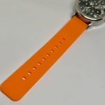 Vice versa women’s Quartz analog watch 3D Flower dial silver tone 42mm running Orange Photo 3
