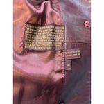 Etienne Aigner Vintage Women Size 6 Dark Red Leather Belted Jacket Trench Coat Photo 6