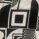 Berek Knit Black & White Geometric Tank Top Jeweled Neckline L Size L Photo 2