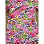 Garnet Hill  Silk Floral Tunic Dress 14 Boho Resort Bright Pink Purple Summer Photo 5