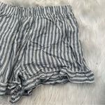 American Eagle  Casual Shorts White Blue Stripes Ruffle Photo 3