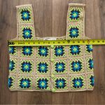 ZARA Crochet Knit Top Women’s size Medium Multicolor granny square cropped tank Photo 7