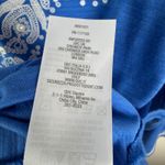 Belle Kim Gravel Blue Embroidered Tunic Top Medium Coastal Boho Soft Stretch Photo 6