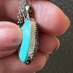 Free People Vintage Turquoise/Citrine Heart Necklace Photo 5