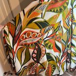 Cato  Vibrant Flowy Tropical Satin Extra Wide Leg Palazzo Pants Green Orange M Photo 3