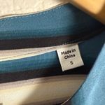 Equipment Connell Blue Striped Long Sleeve Belted Silk Shirt Dress Size Small Photo 14