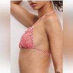 Good American Gingham Lattice Edge Bikini Top Photo 3