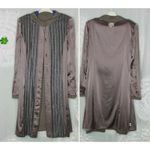 St. John Couture Knit Coat Textured Size 6 Brown Purple Silk Lined Long Photo 6