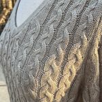 J Howard Sweater Dress Cable Knit Light Tan Womens Medium Photo 9