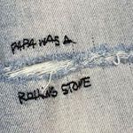 Siwy Hannah Skinny Light Wash Embroidered Quote Distressed Jeans 7 Day Weekend Size 27 Photo 8