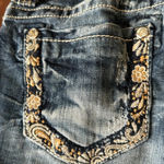 Miss Me  denim mid shorts with embroidered floral designs & rhinestones size 26 Photo 4