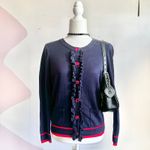 Talbots Ruffle Cardigan Nautical Preppy Classic Large Photo 1