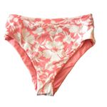Raisin's  Bikini Bottom Reversible High Waist Floral Pink White M Photo 3